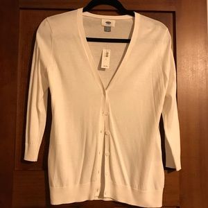 NWT Old Navy White Light Knit Button Cardigan S